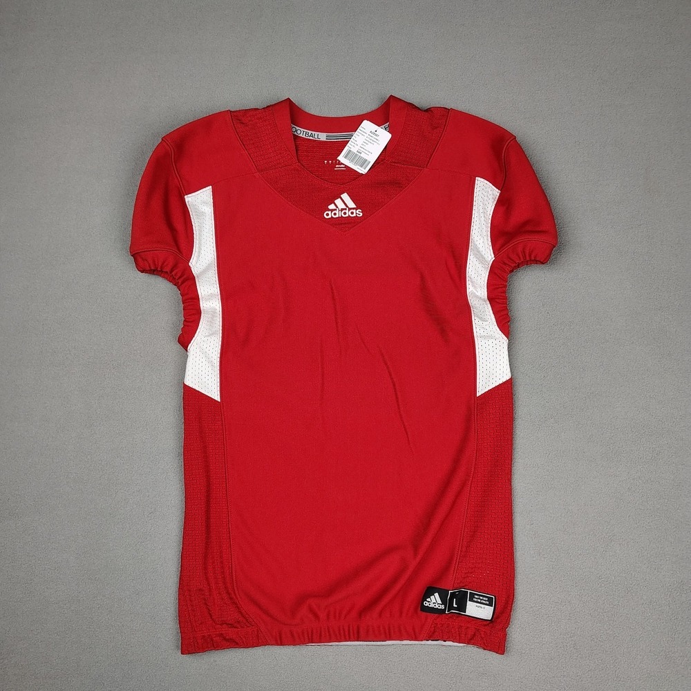 Adidas Techfit Football Jersey Men Large Red Compression Hyped Athletic Fit New - Picture 8 of 8